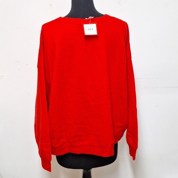 NEW! Women's "Merry & Bright" Holiday Christmas Sweatshirt, Red - Wondershop - Picture 5 of 11